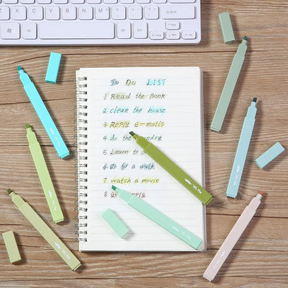 Mr. Pen- Aesthetic Highlighters No Bleed, 8 Pack, Shades of Green | Chisel Tip, Cute Highlighters Assorted Colors for Journaling, Highlighting, Underlining, Fast Dry, Back to School Supplies