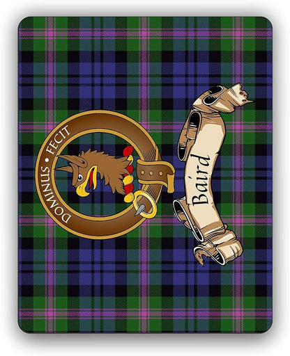 Scottish Clan Baird Tartan Crest Computer Mouse Pad