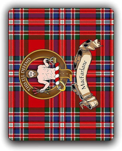 MacFarlane Scottish Clan Tartan Crest Computer Mouse Pad