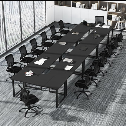 Bonzy Home 6FT Conference Table, 71" L x 32" W x 30" H Long Rectangle Meeting Table, Modern Seminar Table with Super Sturdy Metal Frame for Office, Black