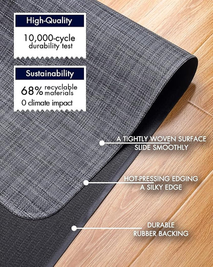 Baroyal Office Chair Mat for Hardwood Floor Under Desk Computer Rolling Chair Mat for Wood/Tile Floor Non-Slip Heavy Duty Desk Rug PVC Plastic Hard Floor Protector 48" x 60" (Cool Grey)
