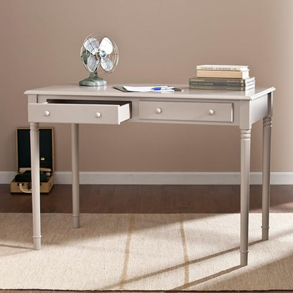 SEI Furniture - Janice 2-drawer Writing Desk - Gray - Transitional Design, Grey Finish - Ideal for Home Office, Bedroom (HO8796)