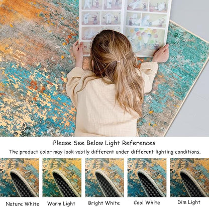 Lahome Kitchen Rugs, 2x4 Washable Rug with Soft Low-Pile for Entryway and Hallyway, Non-Slip & Small Carpet for Bathroom, Easy Clean Door-Friendly Mat, Kid&Pet Friendly Modern Decor 2x4 Rosy