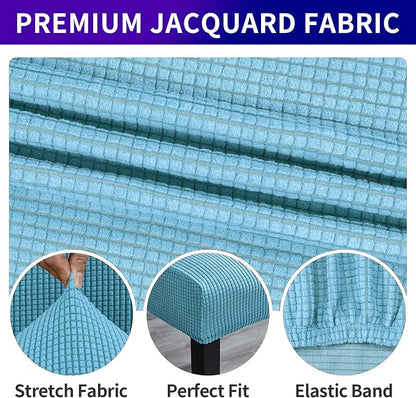 Stretch Chair Covers for Dining Room Set of 2, Removable Washable Dining Room Chair Covers, Dining Chair Slipcovers Seat Protector, Great Decoration for Home and Banquet (Dusty Blue, 2 Pack)