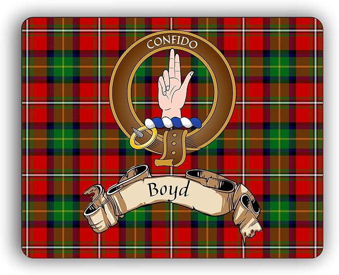 Scottish Clan Boyd Tartan Crest Computer Mouse Pad