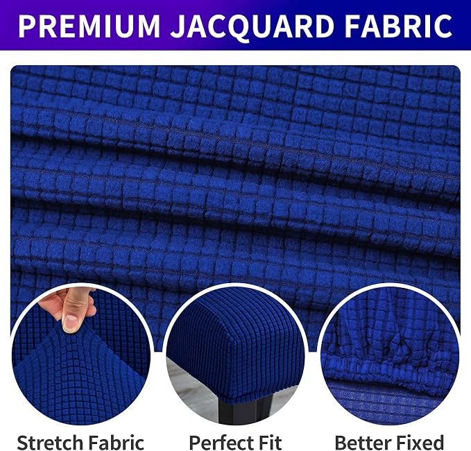 Stretch Chair Covers for Dining Room Set of 4, Removable Washable Dining Room Chair Covers, Dining Chair Slipcovers Seat Protector, Great for Home Decor and Banquet (Classic Blue, 4 Pack)