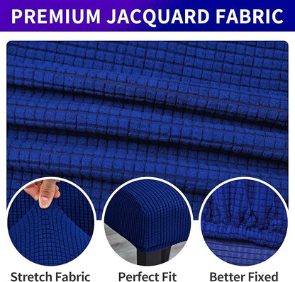 Stretch Chair Covers for Dining Room Set of 4, Removable Washable Dining Room Chair Covers, Dining Chair Slipcovers Seat Protector, Great for Home Decor and Banquet (Classic Blue, 4 Pack)