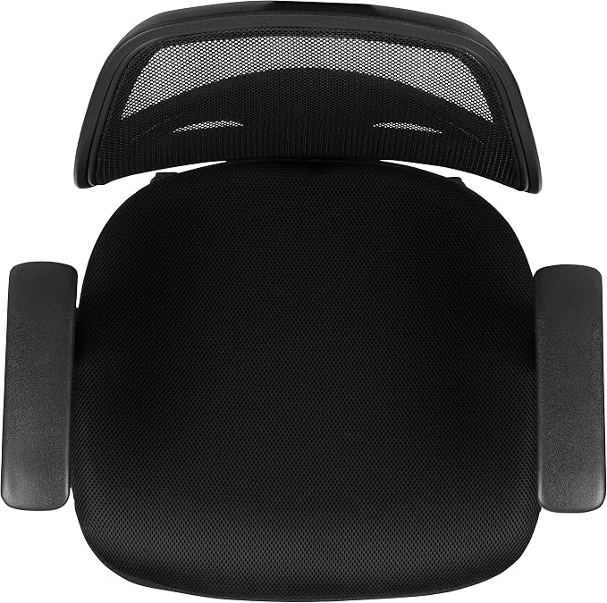 Flash Furniture Flash Fundamentals Mid-Back Black Mesh Swivel Ergonomic Task Office Chair with Arms