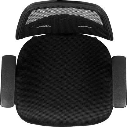 Flash Furniture Flash Fundamentals Mid-Back Black Mesh Swivel Ergonomic Task Office Chair with Arms