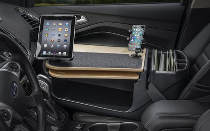 AutoExec AUE18002 GripMaster Car Desk Birch Finish with Phone Mount and Tablet Mount