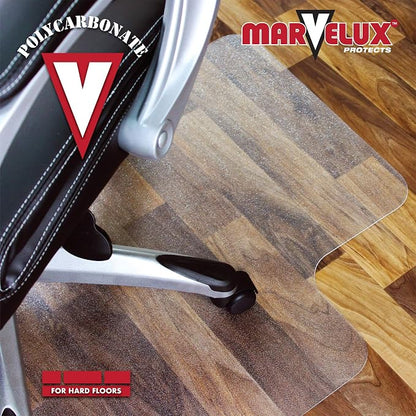 Marvelux Heavy Duty Polycarbonate Office Chair Mat for Hardwood Floors 36" x 48" | Transparent Hard Floor Protector with Lip | Pack of 2