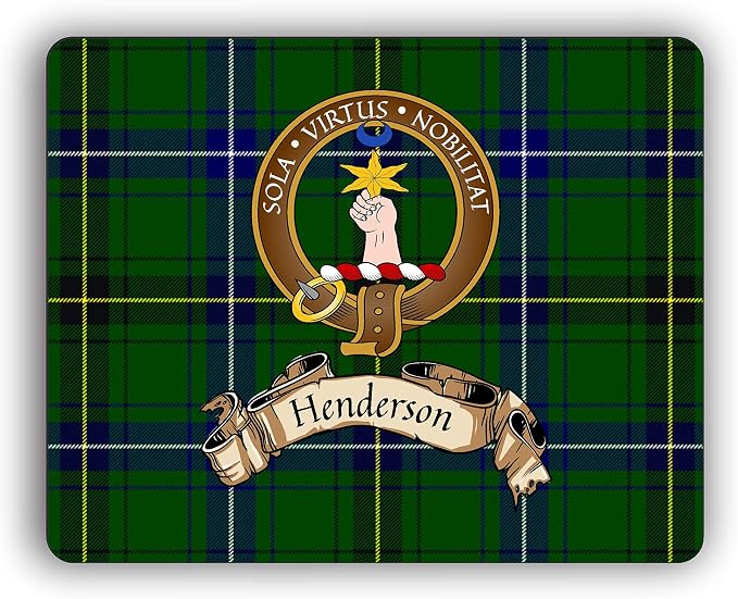 Henderson Scottish Clan Tartan Crest Computer Mouse Pad