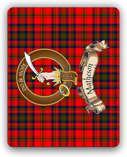Scottish Clan Matheson Tartan Crest Computer Mouse Pad