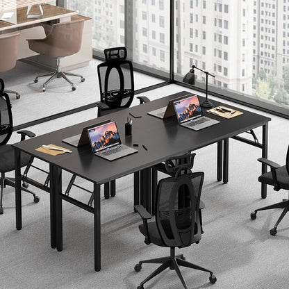 Need Office Computer Desk -35.8 L Sturdy and Heavy Duty Folding Laptop Table,Writing Table/Home Office Desk/Sewing Table, No Assembly Required, White & White Frame
