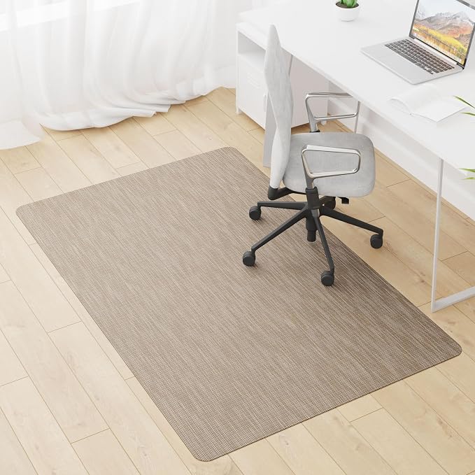Office Chair Mat, 45" x 53" Computer Chair Mat for Hardwood Floor, Non-Curve Anti Slip Hard Floor Protector for Rolling Chair, PVC Mat Desk Rug for Home Office