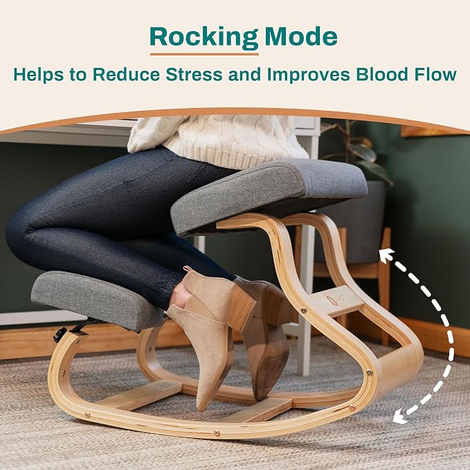 NYPOT Kneeling Chair with Adjustable Seats Knee Chair for Posture Correction, Rocking Stool for Desk
