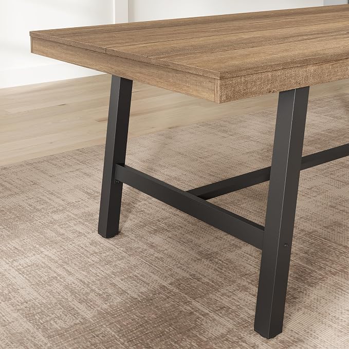 GarveeHome Industrial Dining Table for 2-4, 55" Heavy Duty Rectangular Kitchen Table with 2"×2" Metal Legs, Small Space Dining Table for Kitchen, Dining Room (Rustic Pear, 55" Non-extendable)