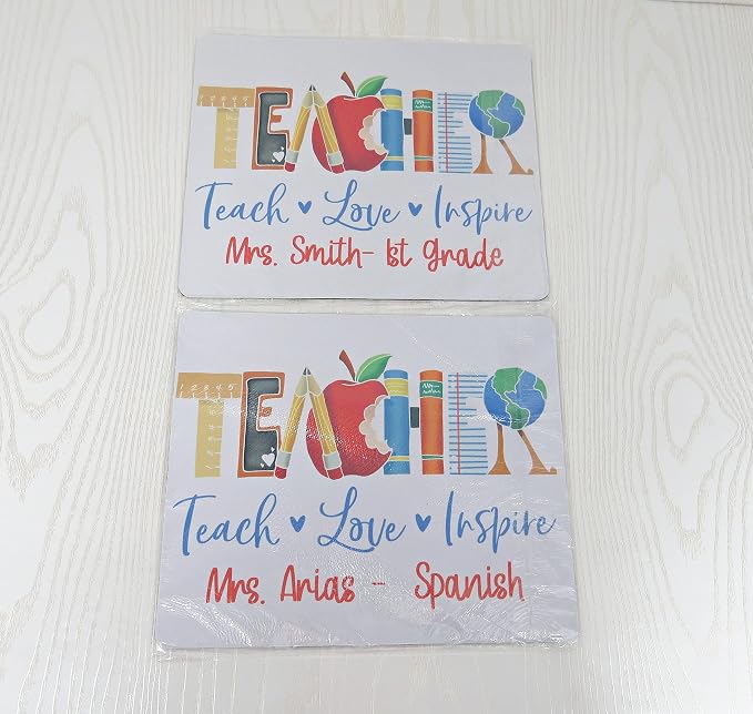 Personalized Mouse Pad Teacher Gift - Mousepad Appreciation Thank You Present - Custom End of School Year