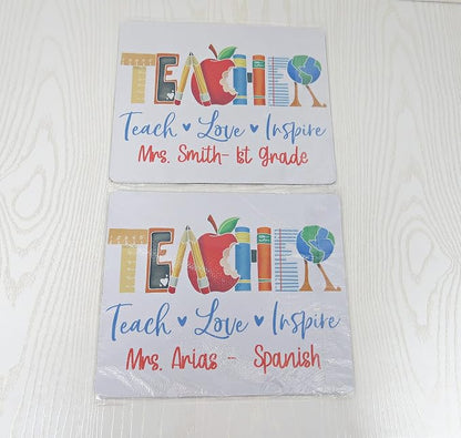 Personalized Mouse Pad Teacher Gift - Mousepad Appreciation Thank You Present - Custom End of School Year