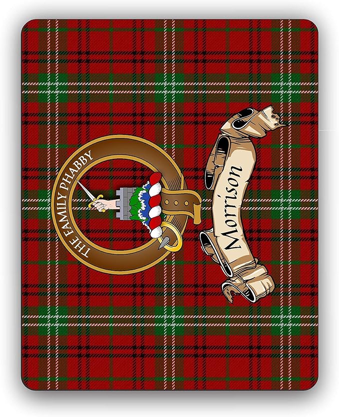 Morrison Scottish Clan Tartan Crest Computer Mouse Pad
