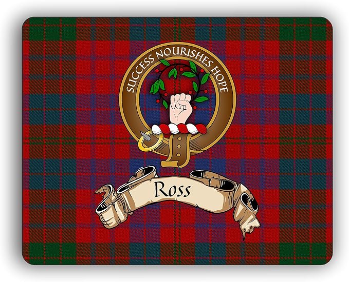 Ross Scottish Clan Tartan Crest Computer Mouse Pad