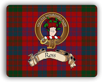 Ross Scottish Clan Tartan Crest Computer Mouse Pad