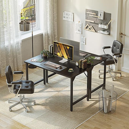 Grandder 32 inch Computer Desk, Small Home Office Desk Study Writing Kid Table for Small Spaces, Simple PC Gaming Desk, Adjustable Feet, Black