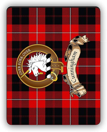 Scottish Clan Cunningham Tartan Crest Computer Mouse Pad