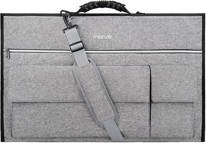 MOSISO Monitor Carrying Case, 24 inch Padded Monitor Travel Bag Cover Case, Protective Computer Monitors Handbag Dust Covers with Adjustable Shoulder Strap & 3 Pockets for 24 inch Monitors, Gray