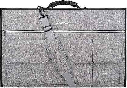 MOSISO Monitor Carrying Case, 27 inch Padded Monitor Travel Bag Cover Case, Protective Computer Monitors Handbag Dust Covers with Adjustable Shoulder Strap & 3 Pockets for 27 inch Monitors, Gray