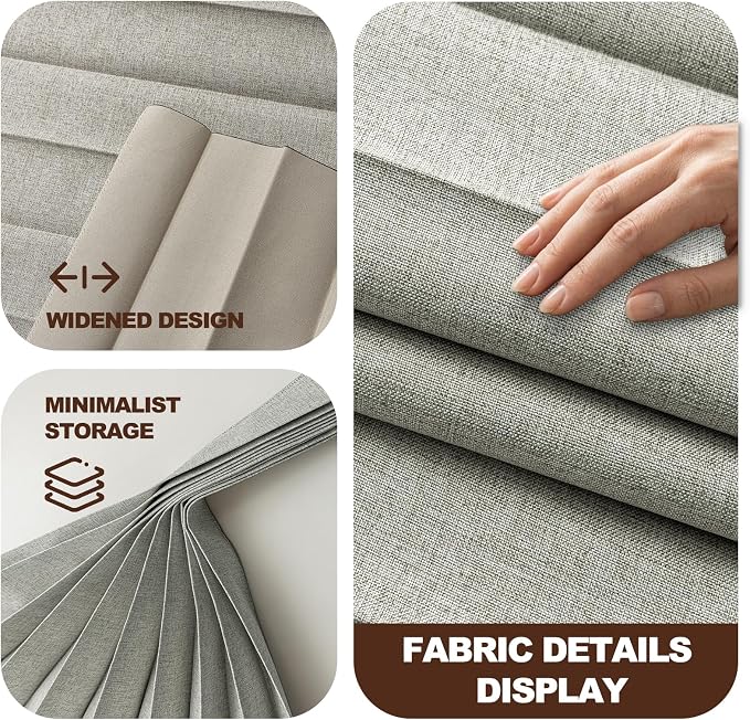 JILRON Folding Accordion Partition Divider with Ceiling Track - Hanging Room Curtain, Quick Setup(Grey 180" W x 96" L-Pack of 1)