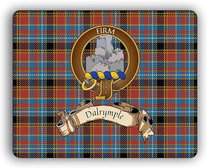 Scottish Clan Dalrymple Tartan Crest Computer Mouse Pad
