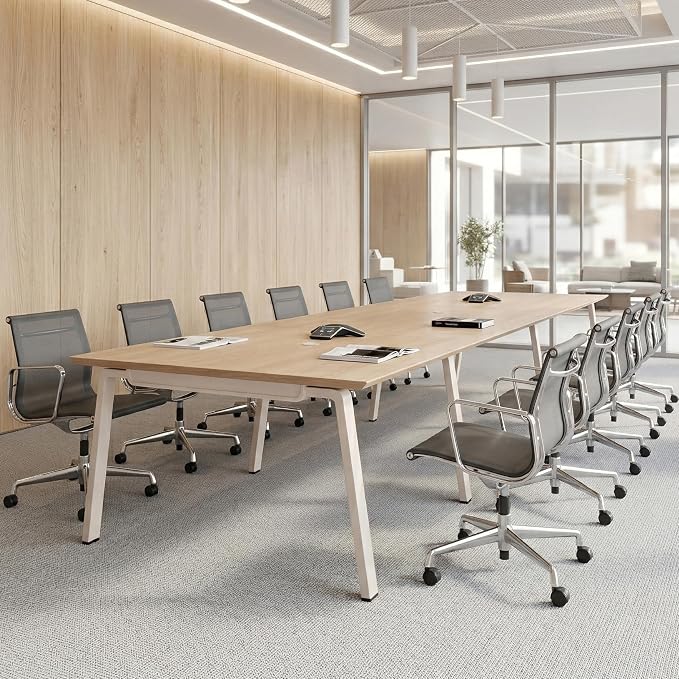 Modular Computer Office Desk, Modern Style Small Study Writing Workstation Table for Home & Business, Conference Table (142" x 47")