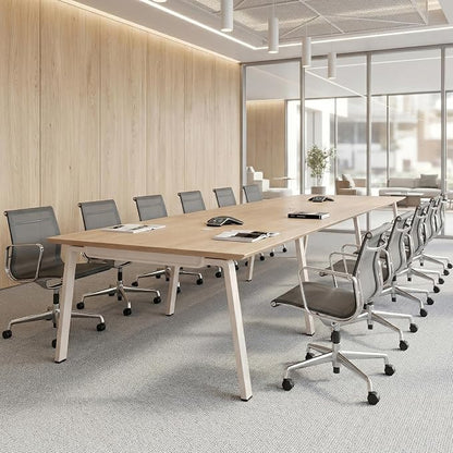 Modular Computer Office Desk, Modern Style Small Study Writing Workstation Table for Home & Business, Conference Table (142" x 47")