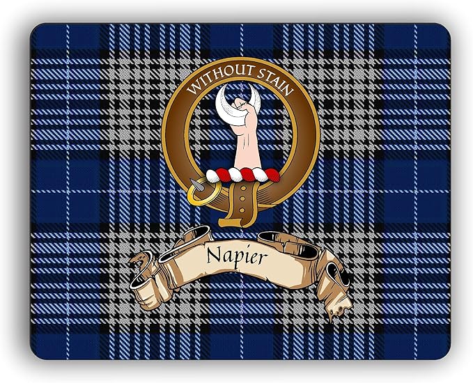 Napier Scottish Clan Tartan Crest Computer Mouse Pad
