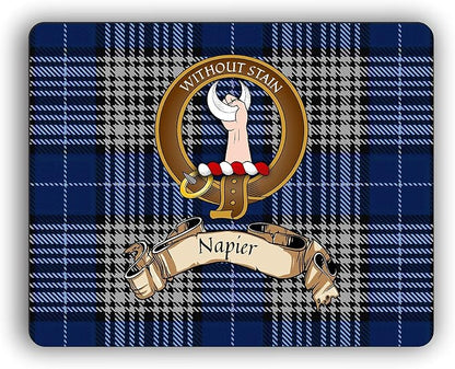 Napier Scottish Clan Tartan Crest Computer Mouse Pad
