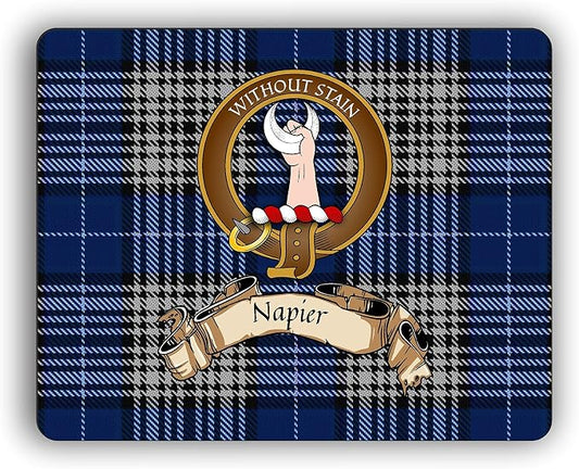 Napier Scottish Clan Tartan Crest Computer Mouse Pad