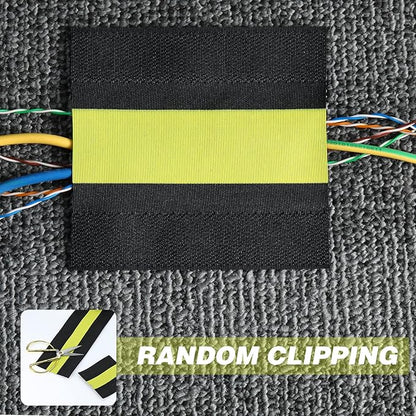 WILLBOND Carpet Cord Cover Cable Protector Floor Cover Cable Protector Management Only for Commercial Office Carpet(19.69 ft,Black and Yellow)