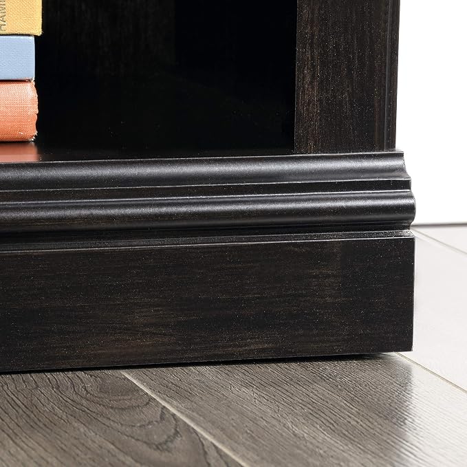 Sauder 3 Tier Book Shelf Wooden Bookcase Multipurpose Bookshelf for Home Office, Living Room, in Estate Black | Multipurpose