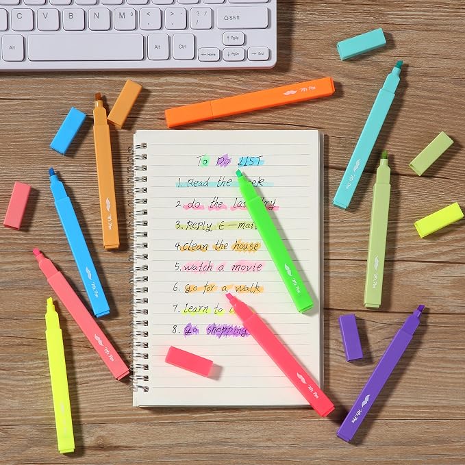 Mr. Pen- Aesthetic Highlighters No Bleed, 10 Pack, Vibrant Colors | Chisel Tip, Cute Highlighters Assorted Colors for Journaling, Highlighting, Underlining, Fast Dry, Back to School Supplies