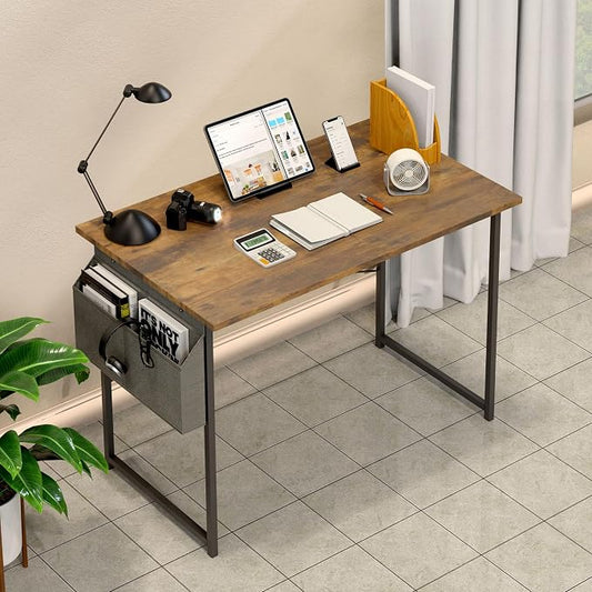 Small Space Writing Desk with Headphone Hooks, Modern Simple Design, Suitable for Study, Home Office and Children's Room