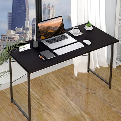 YSSOA Computer Desk Home Office Work Study Writing Modern Simple Table with Headphone Hooks