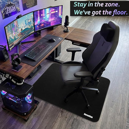 Chair Mat for Carpet | Multi-Surface, Anti-Curl Floor Protector for Office Desk Chair or Rolling Gaming Chair Mat | 48" x 36" Black — 3X Thicker Than Standard Floor Mats at 0.25"