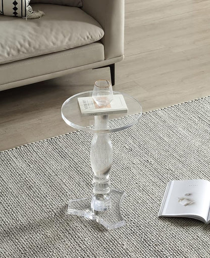 Artmaze Clear Acrylic Small End Table,Drink Table,for Office, Living Room and Bedroom, 12x12 inch，20 inch High