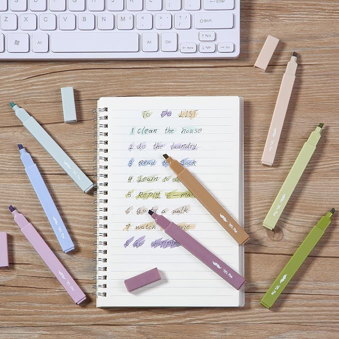 Mr. Pen- Aesthetic Highlighters No Bleed, 8 Pack, Verdant Earth, Chisel Tip | Cute Highlighters Assorted Colors for Journaling, Highlighting, Underlining, Fast Dry, Back to School Supplies