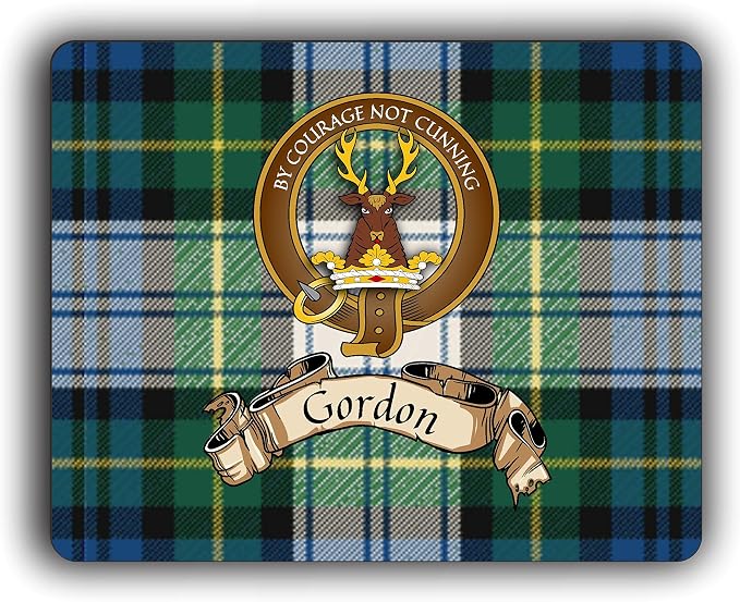 Scottish Clan Gordon Dress Tartan Crest Computer Mouse Pad