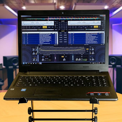 RockJam Portable DJ Laptop Stand with Adjustable Height, Anti-Slip Design, Works For Laptops, Controllers & CD Players