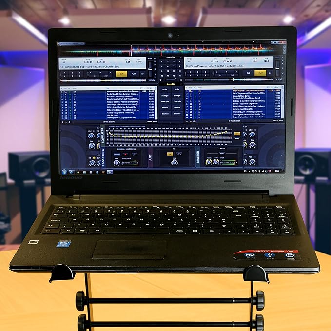 RockJam Portable DJ Laptop Stand with Adjustable Height, Anti-Slip Design, Works for Laptops, Controllers & CD Players (Pack of 5)