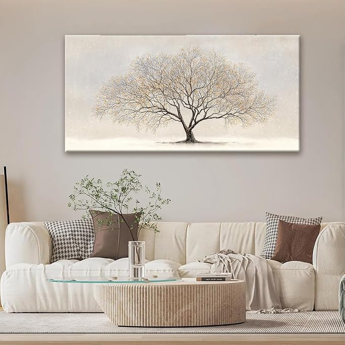 Canvas Art Wall Decor Modern Wall Art Pictures For Living Room Tree Of Life Wall Art Botanical Landscape Wall Art Canvas Wall Art Decor Artwork for Walls Home Kitchen Office Wall Decoration 24" X 48"