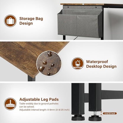 Small Space Writing Desk with Headphone Hooks, Modern Simple Design, Suitable for Study, Home Office and Children's Room